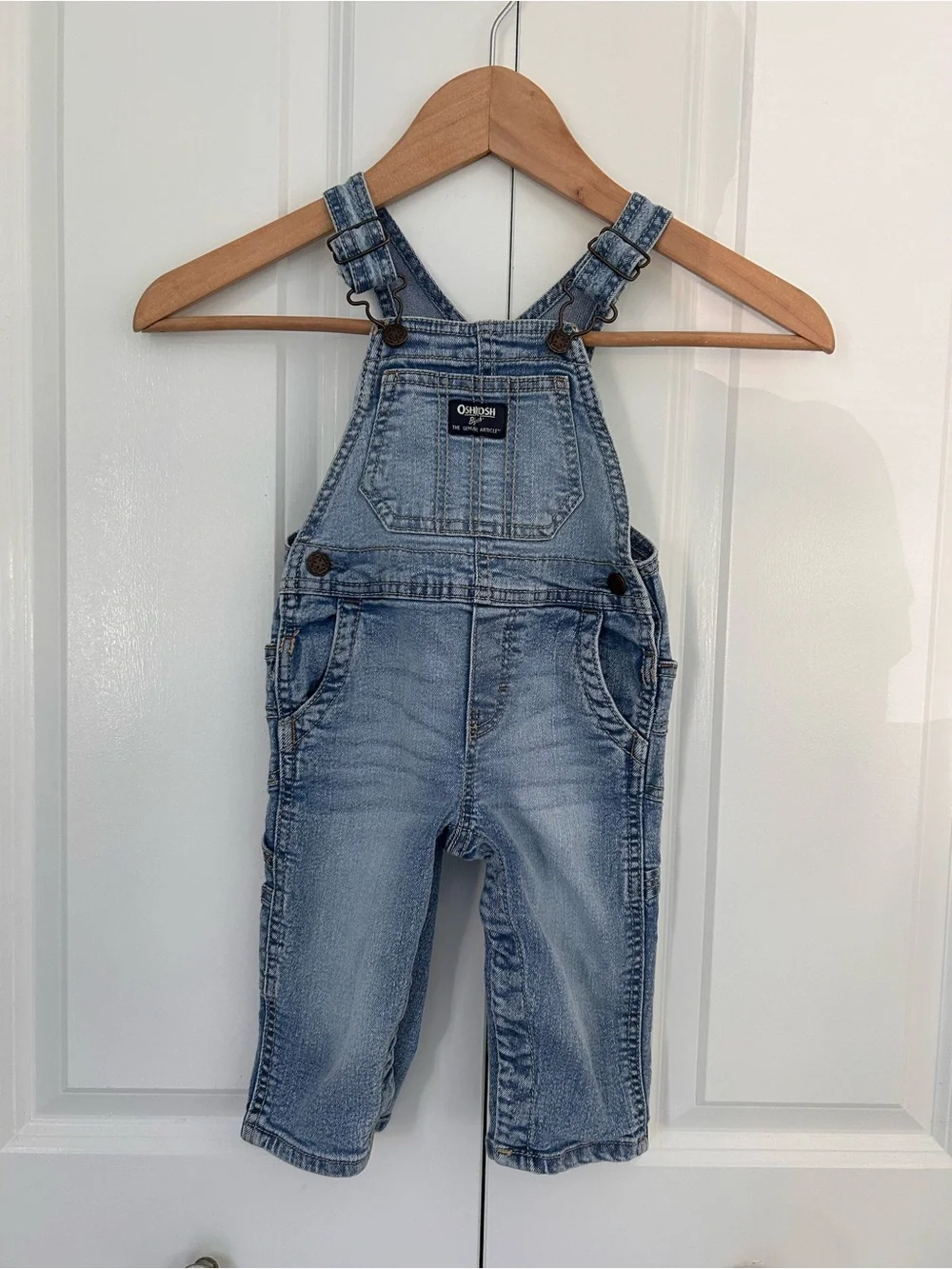 Osh Kosh ligh wash denim overalls 12 months